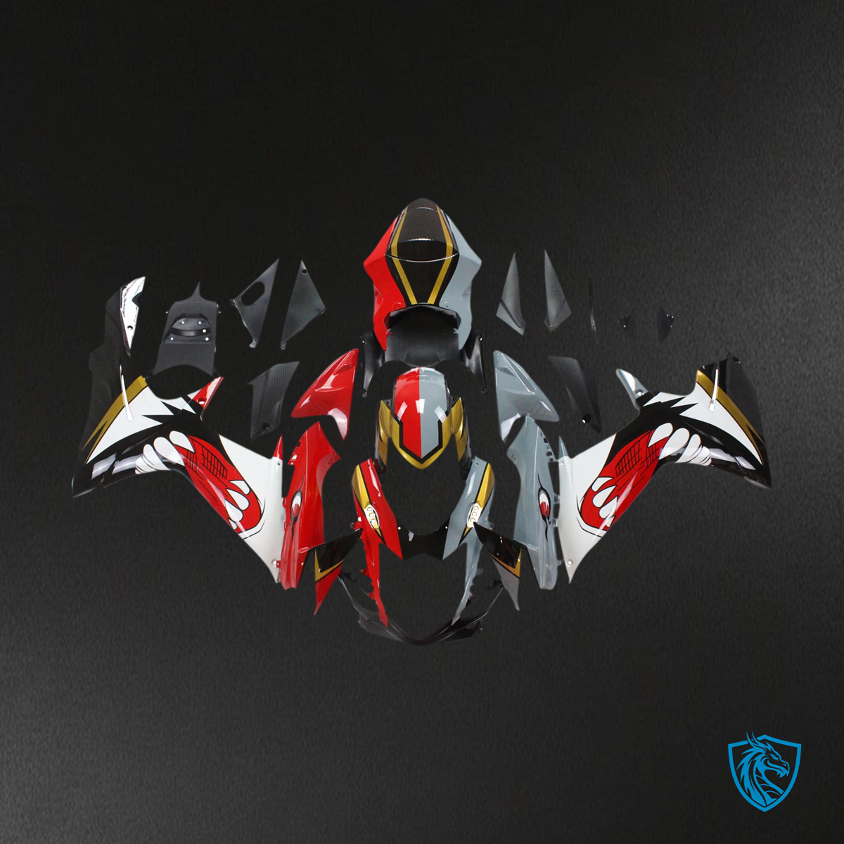 Suzuki GSXR 600-750 (2011-2025) Red & Gray Shark - Fairing Kit