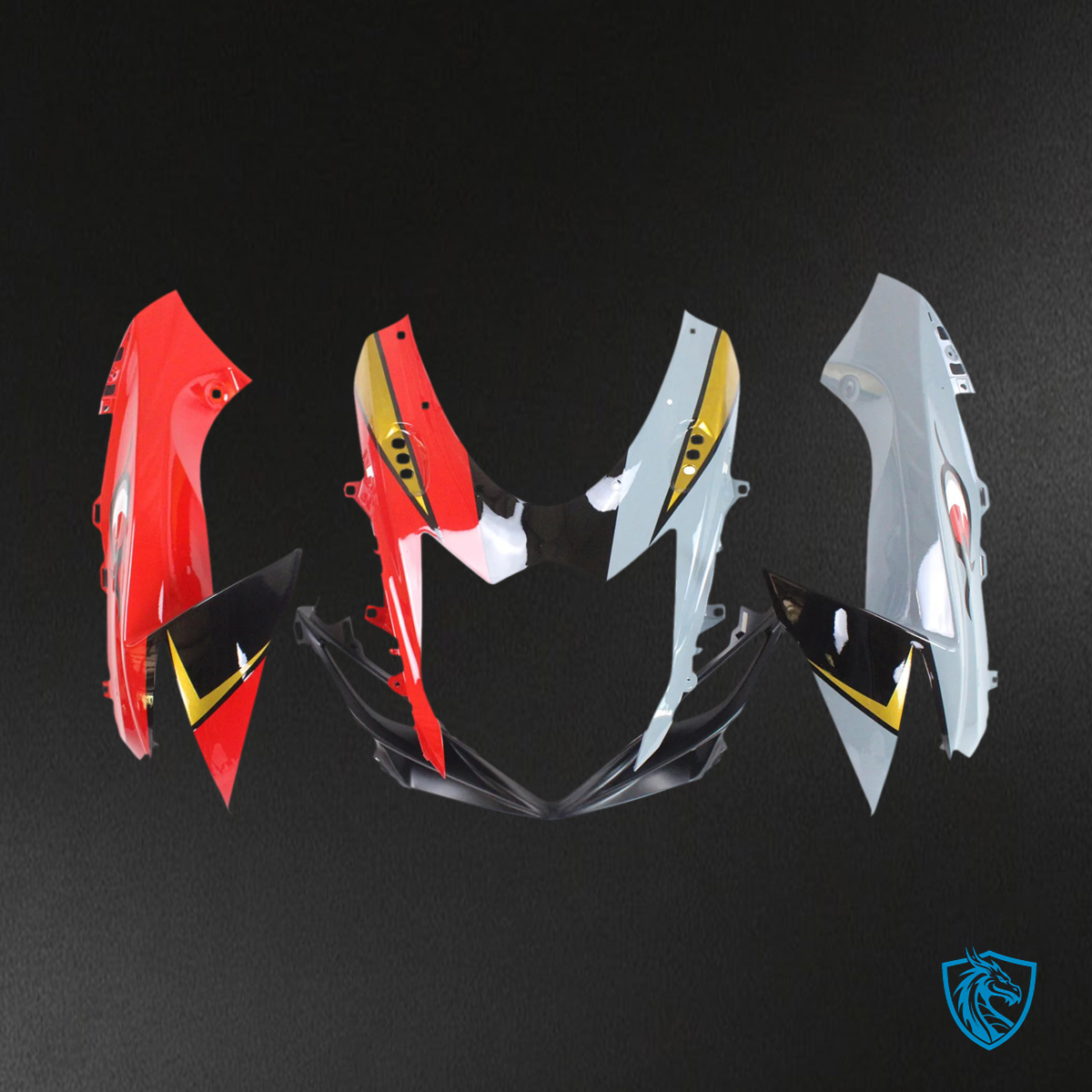 Suzuki GSXR 600-750 (2011-2025) Red & Gray Shark - Fairing Kit