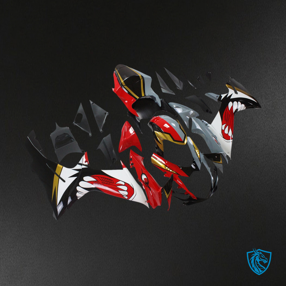 Suzuki GSXR 600-750 (2011-2025) Red & Gray Shark - Fairing Kit