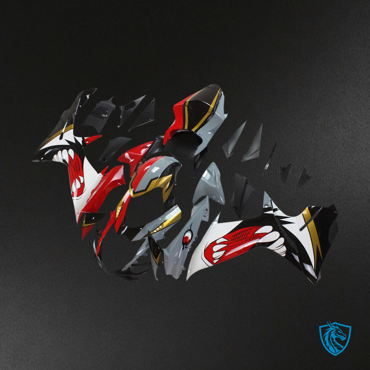 Suzuki GSXR 600-750 (2011-2025) Red & Gray Shark - Fairing Kit