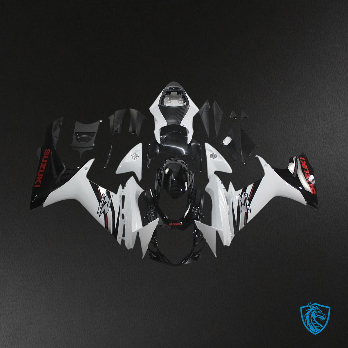 Suzuki GSXR 600-750 (2011-2025) White and Black - Fairing Kit
