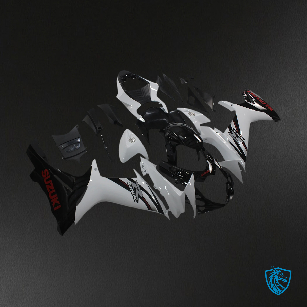 Suzuki GSXR 600-750 (2011-2025) White and Black - Fairing Kit