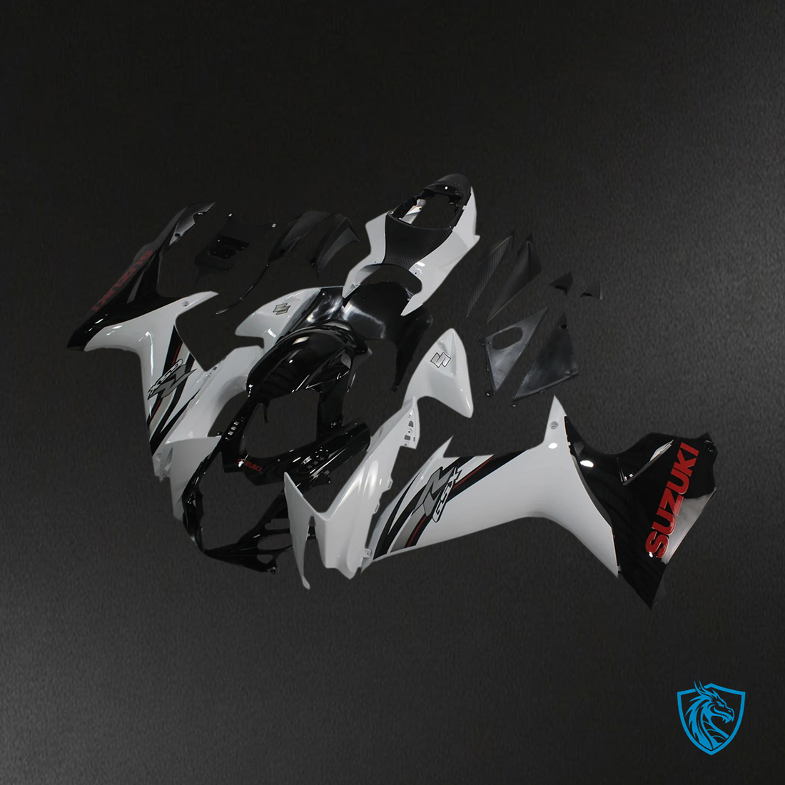 Suzuki GSXR 600-750 (2011-2025) White and Black - Fairing Kit