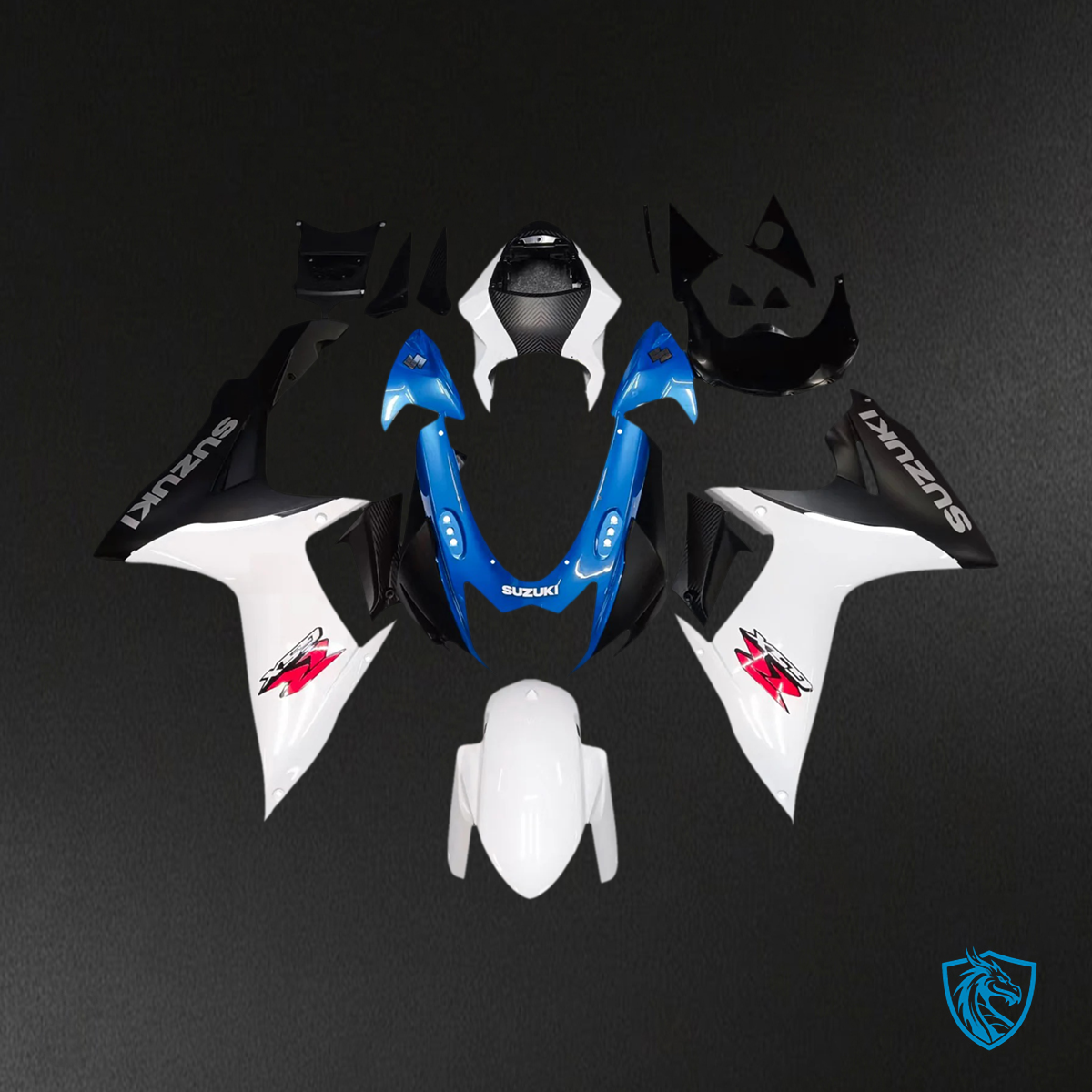 Suzuki GSXR 600-750 (2011-2025) White & Blue - Fairing Kit