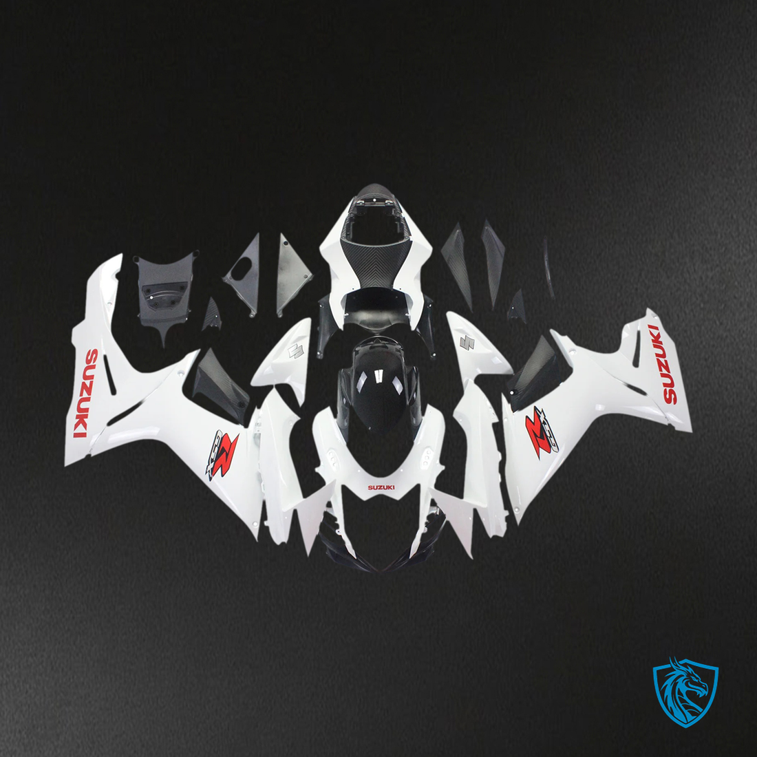 Suzuki GSXR 600-750 (2011-2025) White With Red Logo - Fairing Kit