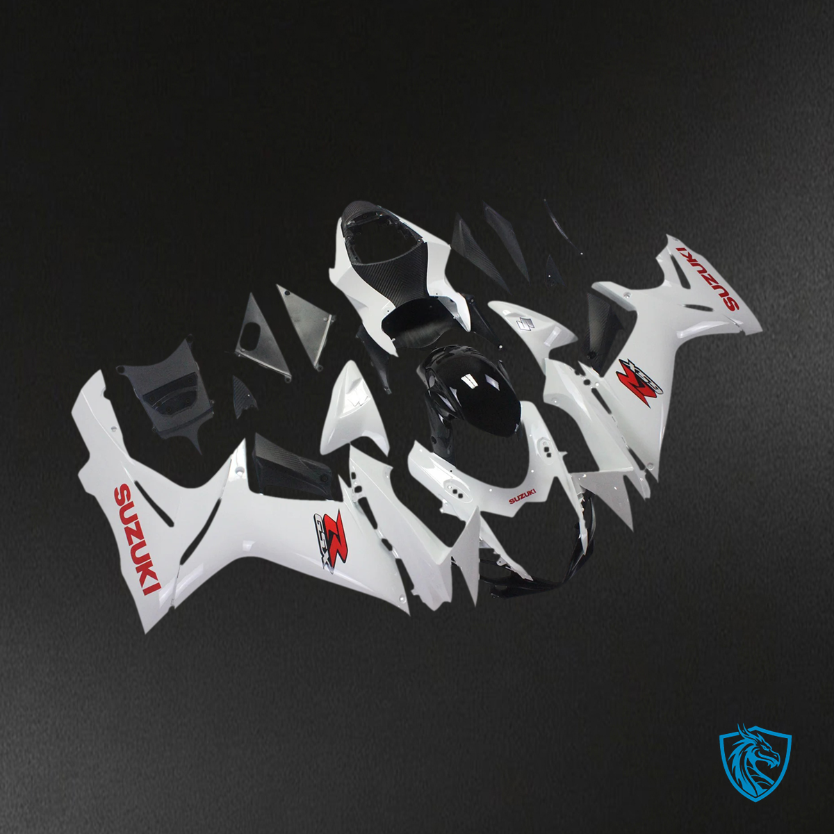 Suzuki GSXR 600-750 (2011-2025) White With Red Logo - Fairing Kit