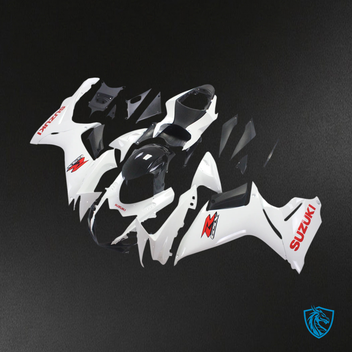 Suzuki GSXR 600-750 (2011-2025) White With Red Logo - Fairing Kit