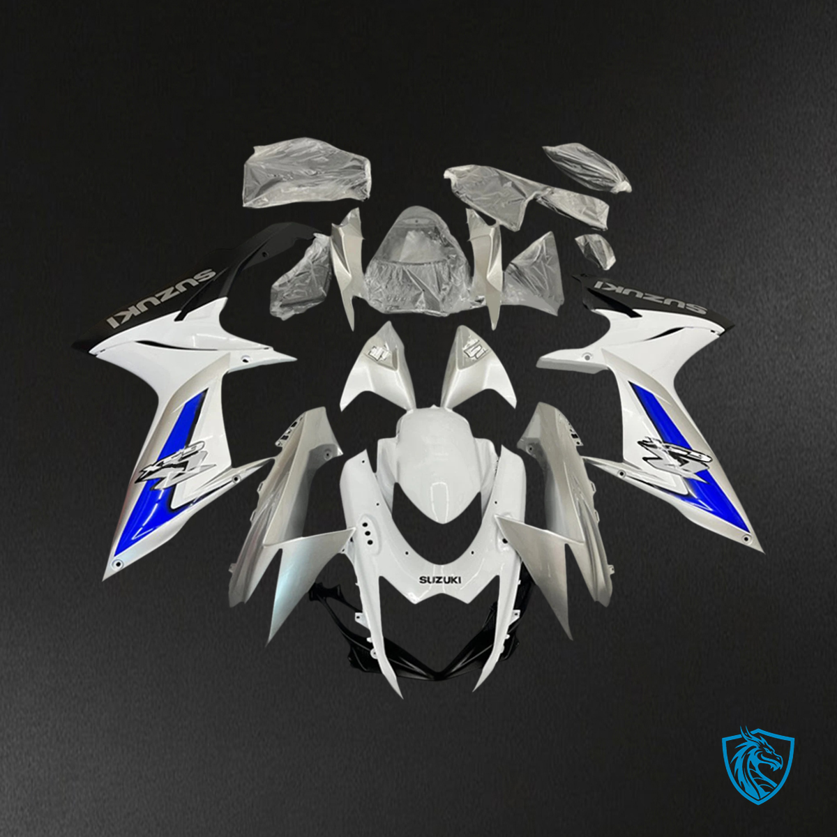 Suzuki GSXR 600-750 (2011-2025) White & Blue - Fairing Kit