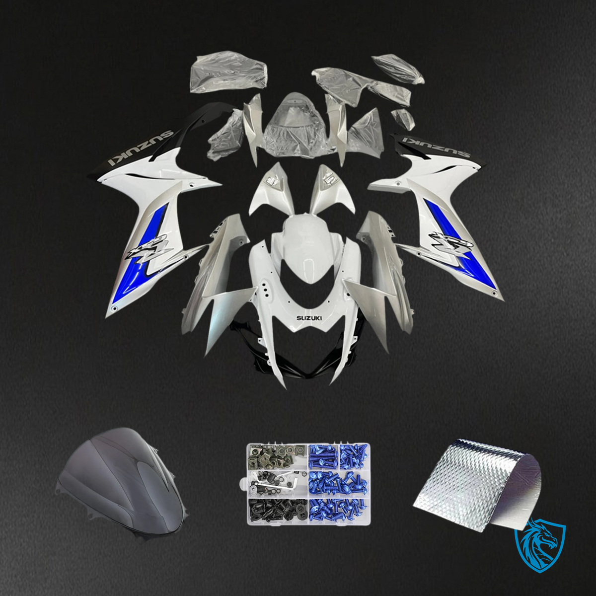 Suzuki GSXR 600-750 (2011-2025) White & Blue - Fairing Kit