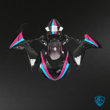 Suzuki GSXR 600-750 (2011-2026) Gloss Black, Pink & Light Blue Race - Custom ABS Fairing Kit