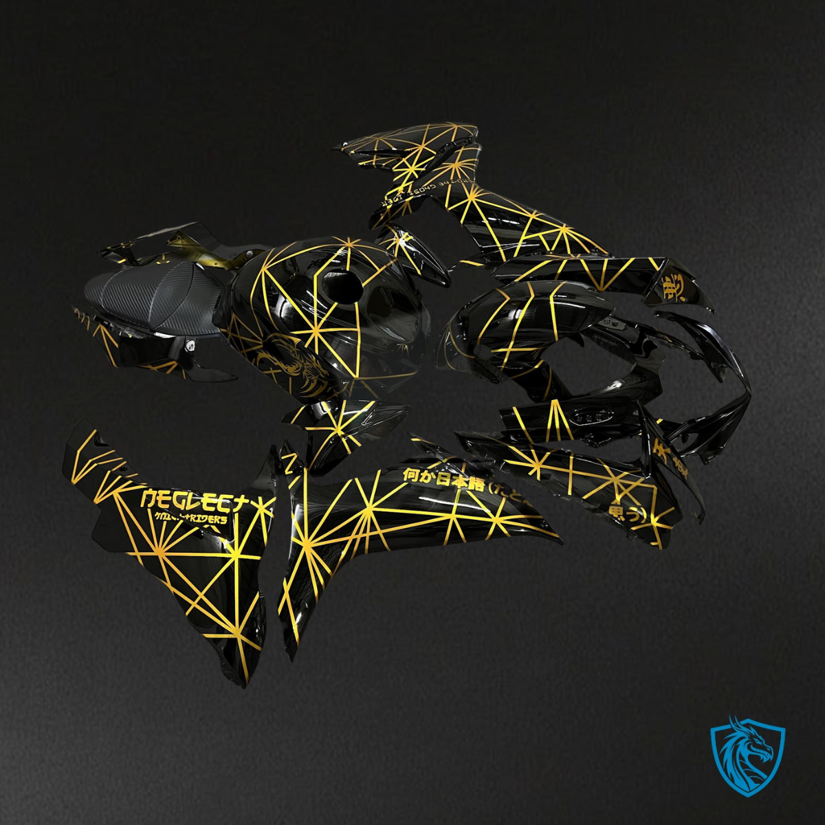 Suzuki GSXR 600-750 (2011-2026) Gloss Black & Yellow - Custom ABS Fairing Kit