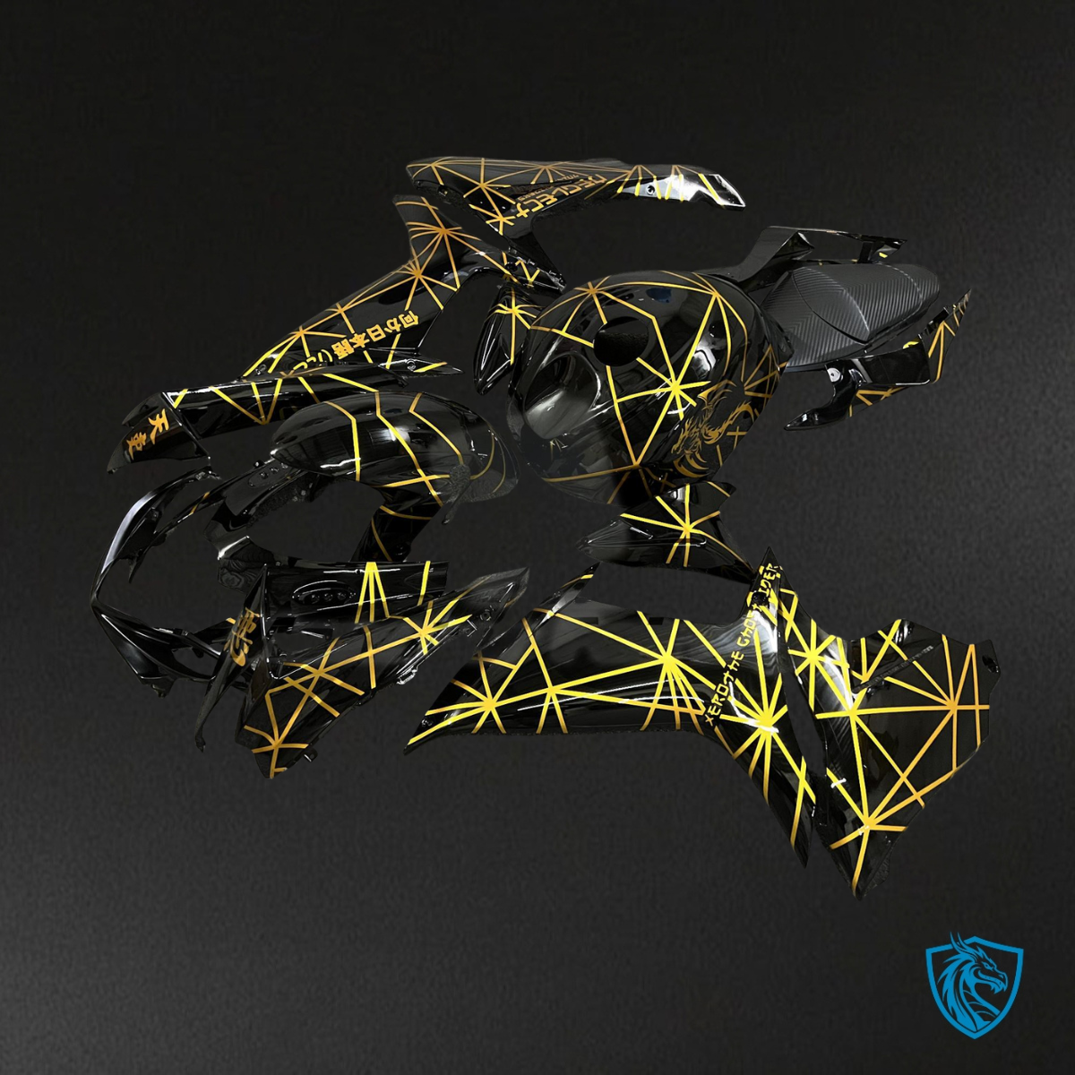 Suzuki GSXR 600-750 (2011-2026) Gloss Black & Yellow - Custom ABS Fairing Kit
