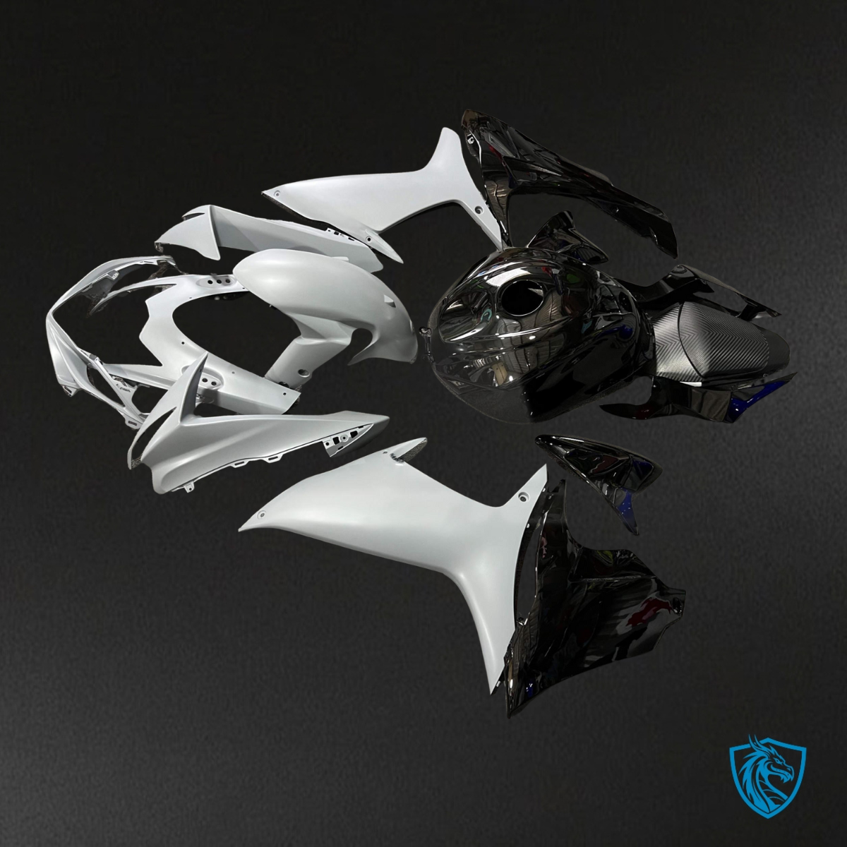 Suzuki GSXR 600-750 (2011-2026) Gloss Black & Matte White Fairing Kit | ABS Bodywork