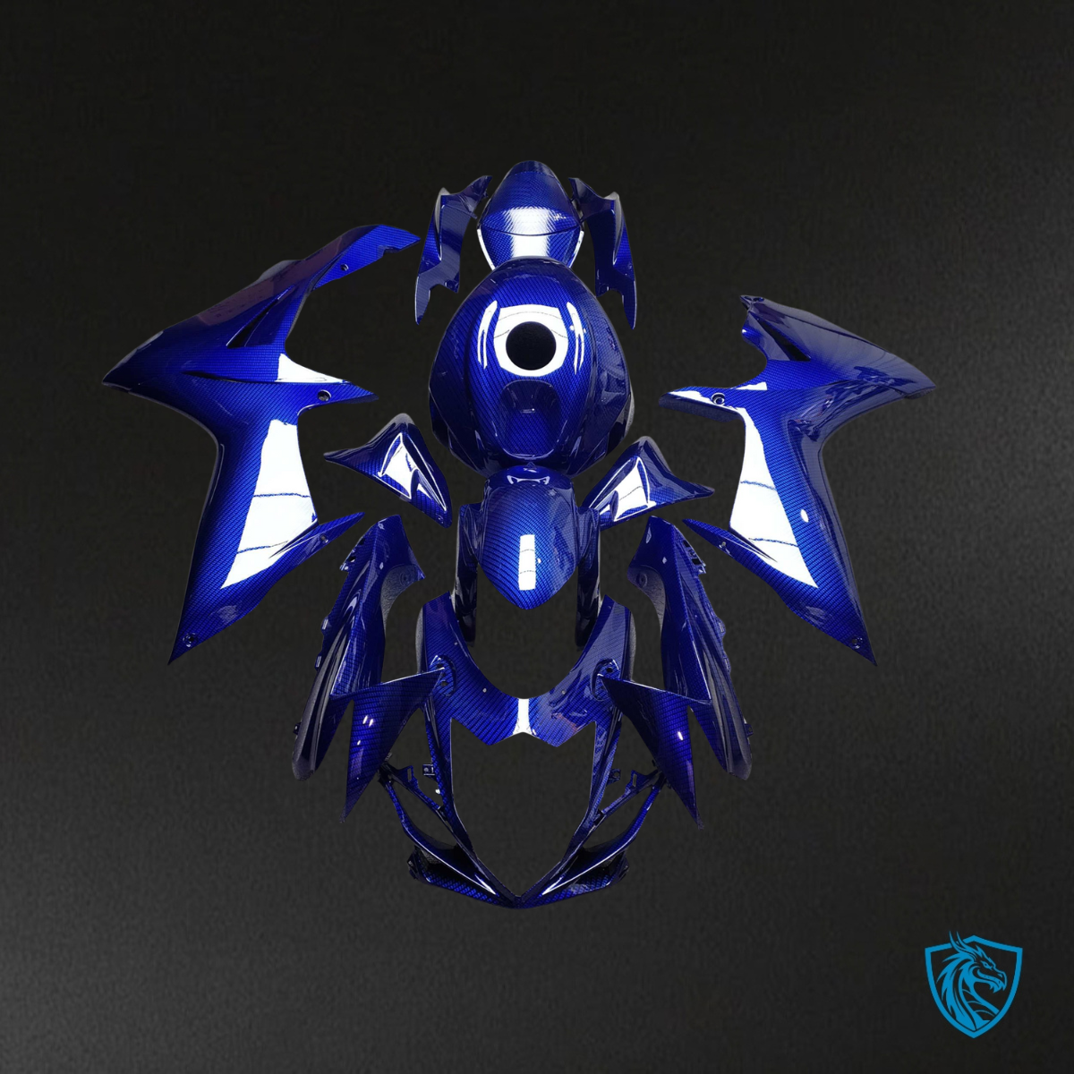 Suzuki GSXR 600-750 (2011-2026) Gloss Blue Carbon Fiber Fairing Kit - Aftermarket ABS Bodywork