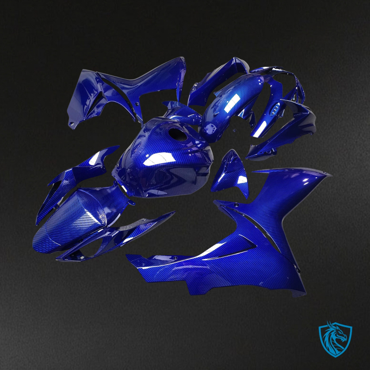 Suzuki GSXR 600-750 (2011-2026) Gloss Blue Carbon Fiber Fairing Kit - Aftermarket ABS Bodywork