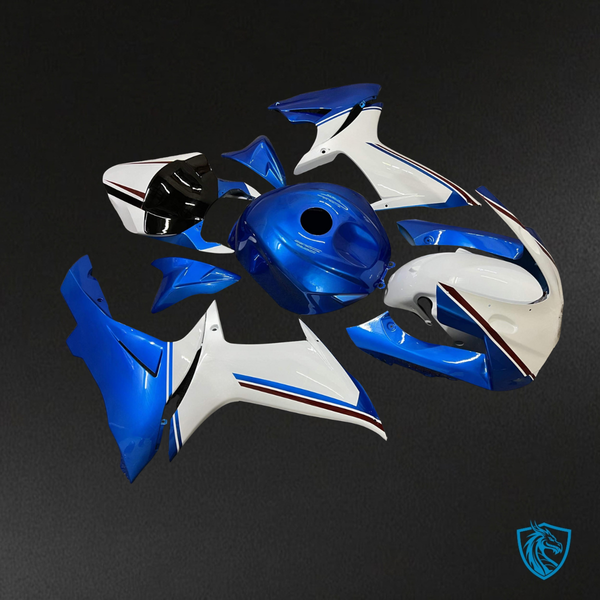 Suzuki GSXR 600-750 (2011-2026) Gloss Blue & White - MERGEment Motorcycle Fairings Kit