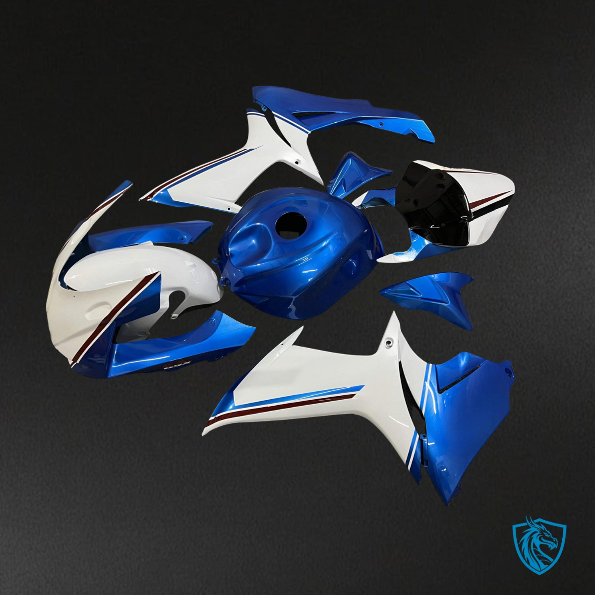 Suzuki GSXR 600-750 (2011-2026) Gloss Blue & White - MERGEment Motorcycle Fairings Kit