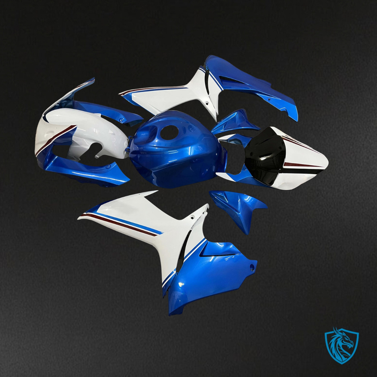 Suzuki GSXR 600-750 (2011-2026) Gloss Blue & White - MERGEment Motorcycle Fairings Kit