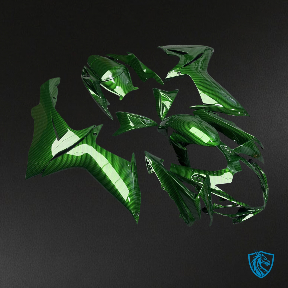 Suzuki GSXR 600-750 (2011-2026) Gloss Green Carbon Fiber Fairing Kit - Aftermarket ABS Bodywork