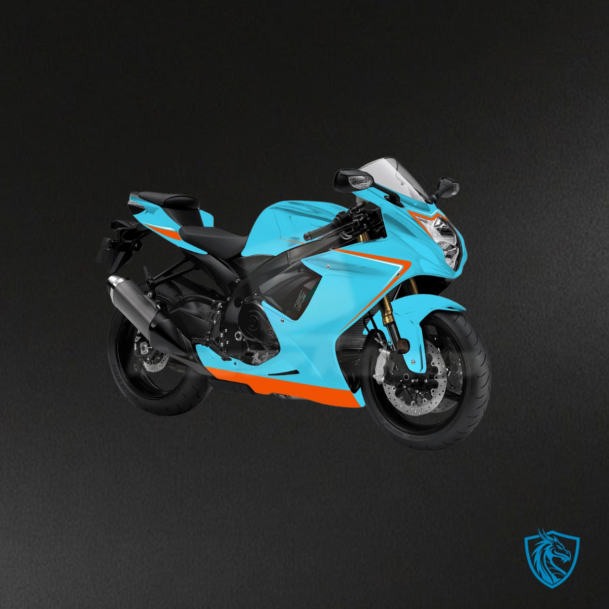 Suzuki GSXR 600-750 (2011-2026) Light Blue & Orange Fairing Kit | ABS Bodywork