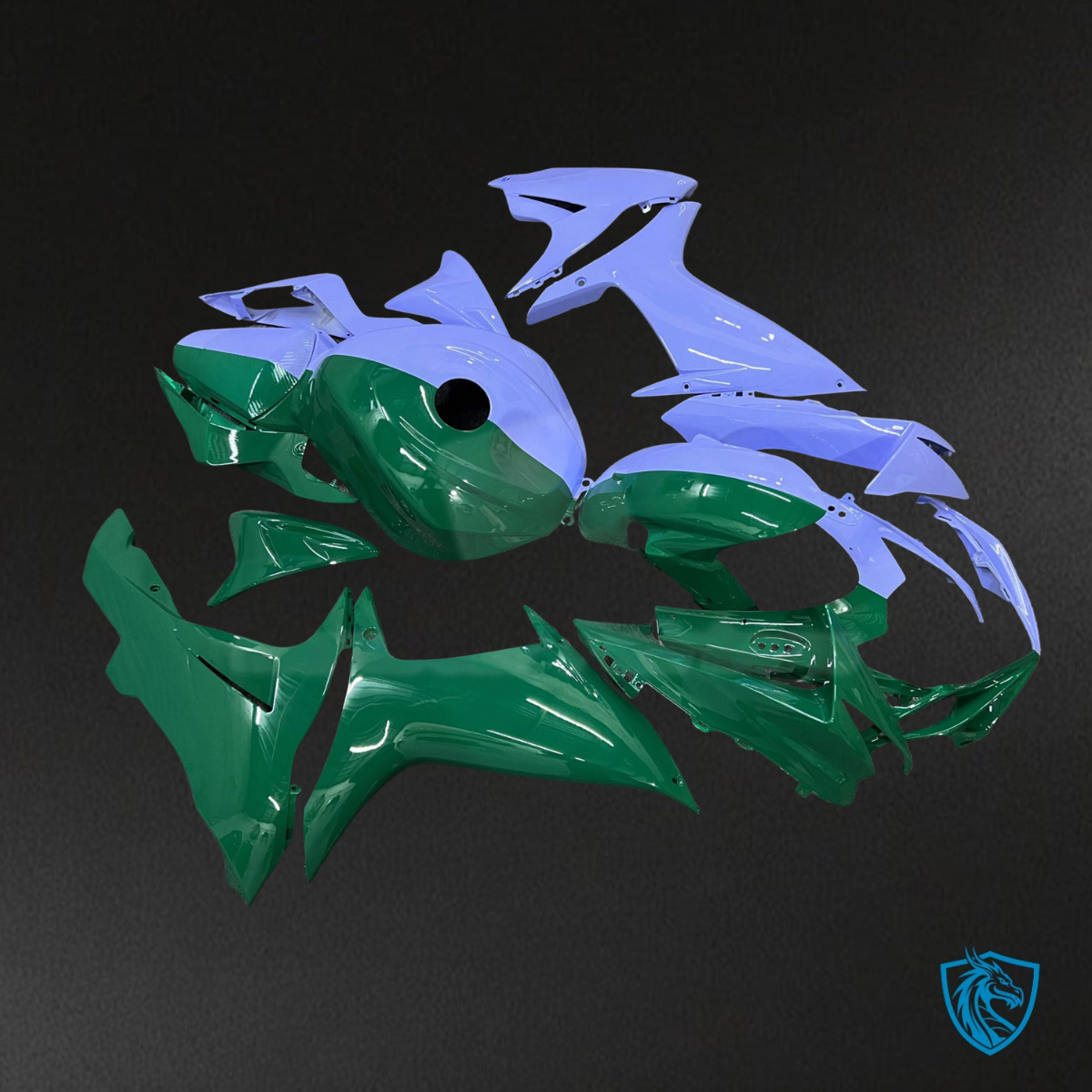 Suzuki GSXR 600-750 (2011-2026) Gloss Light Blue & Green - Custom ABS Fairing Kit