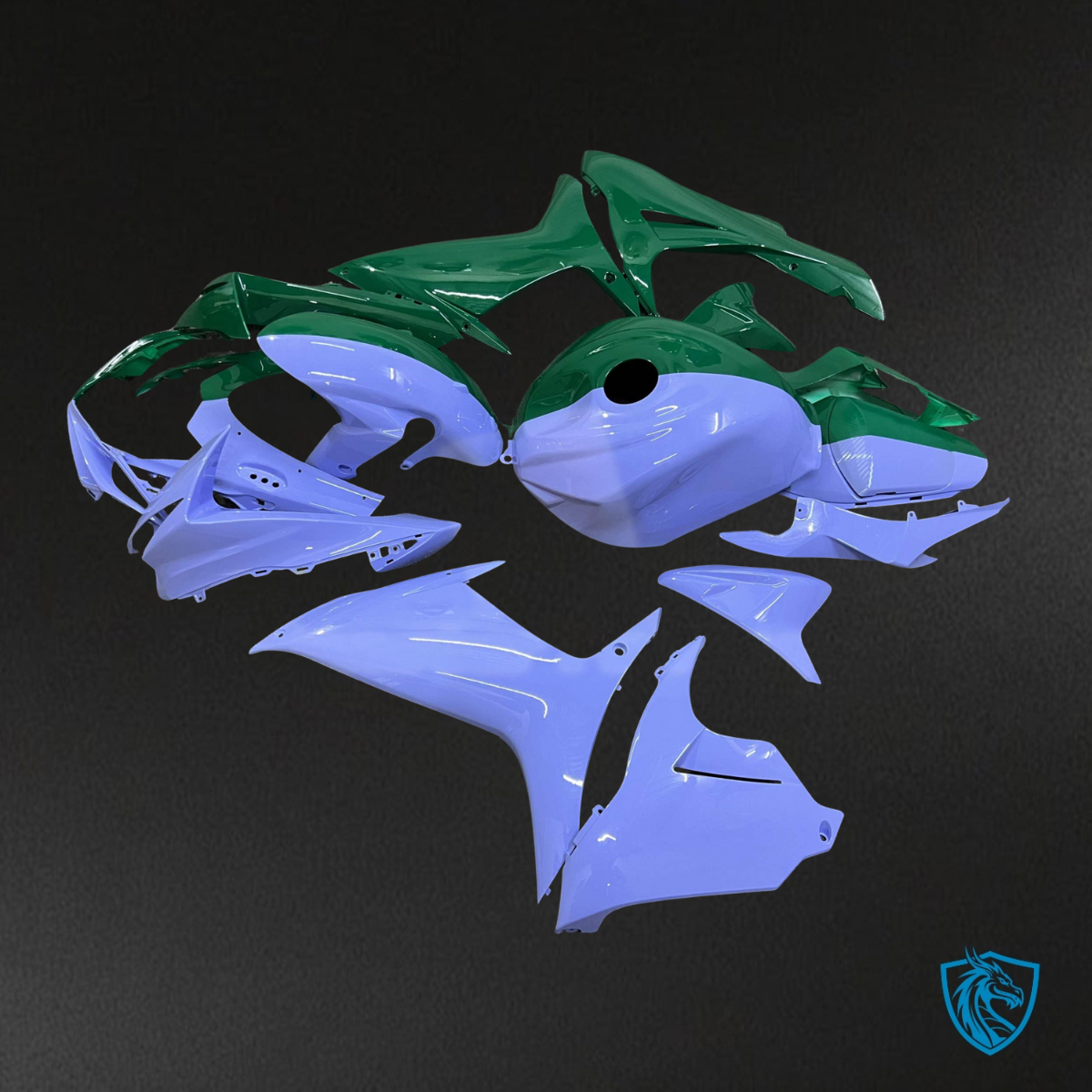 Suzuki GSXR 600-750 (2011-2026) Gloss Light Blue & Green - Custom ABS Fairing Kit