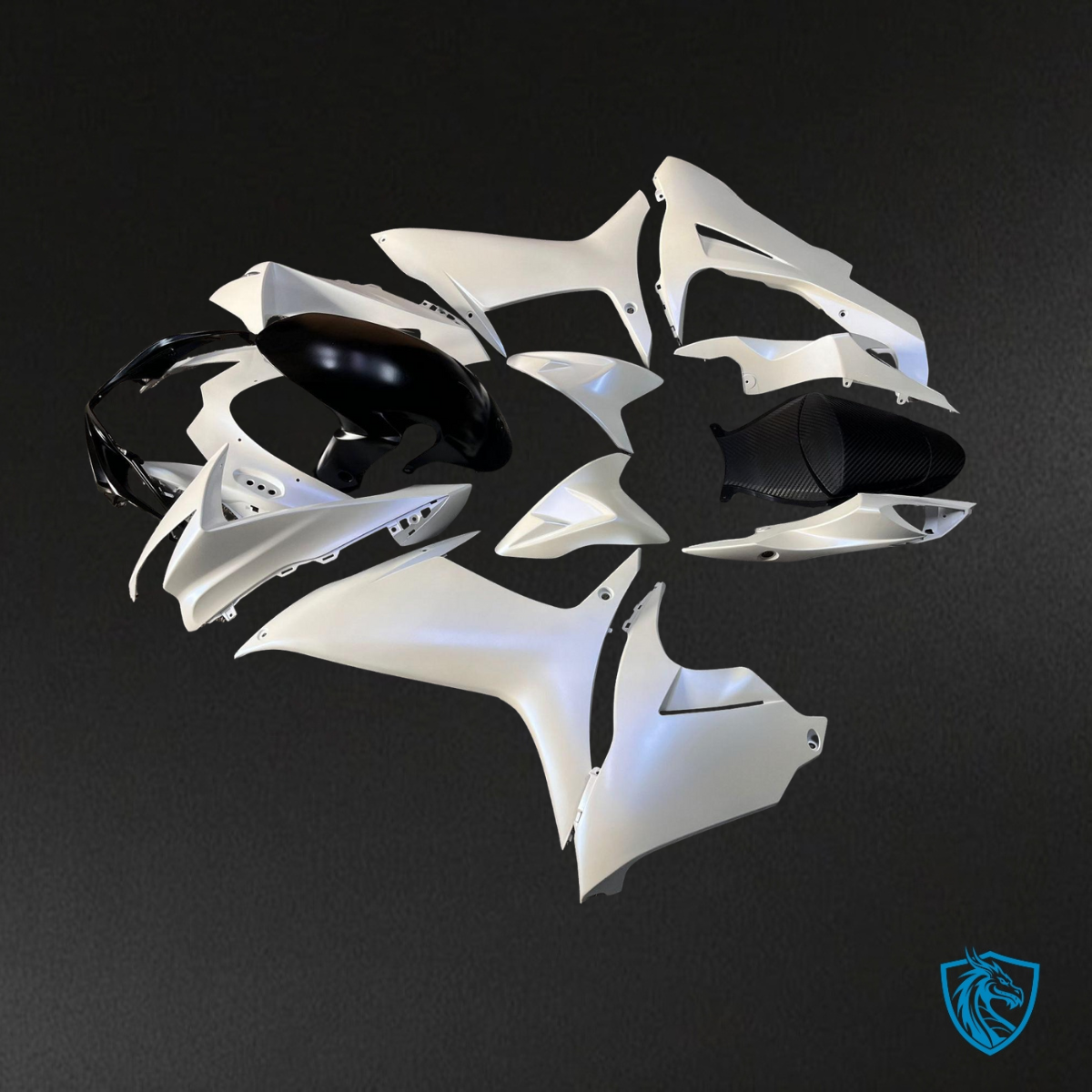 Suzuki GSXR 600-750 (2011-2026) Gloss Pearl White &  Black Fairing Kit | ABS Bodywork