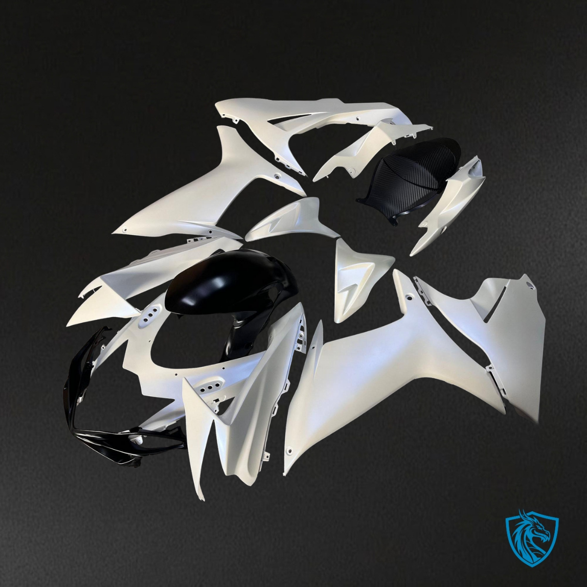 Suzuki GSXR 600-750 (2011-2026) Gloss Pearl White &  Black Fairing Kit | ABS Bodywork