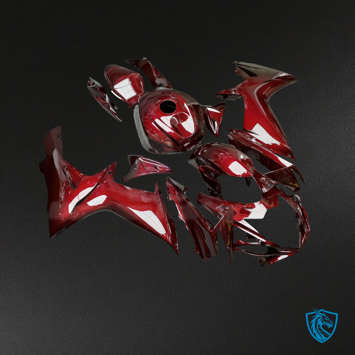 Suzuki GSXR 600-750 (2011-2026) Gloss Red Carbon Fiber Style - Custom ABS Fairing Kit