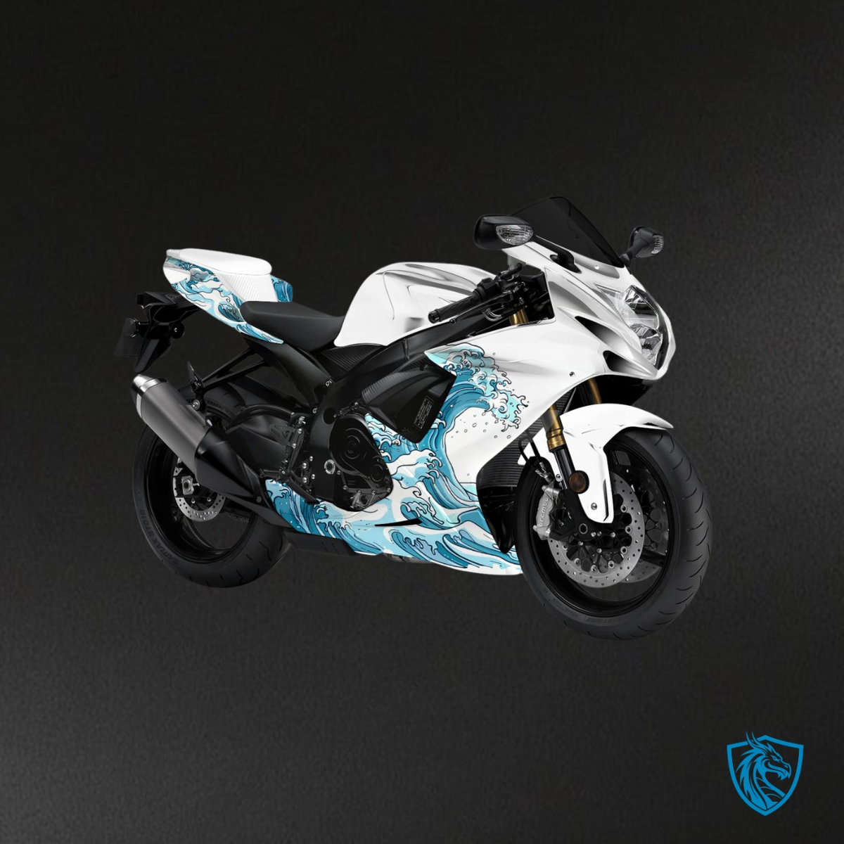 Suzuki GSXR 600-750 (2011-2026) White & Bule Waves Fairing Kit - Aftermarket ABS Bodywork