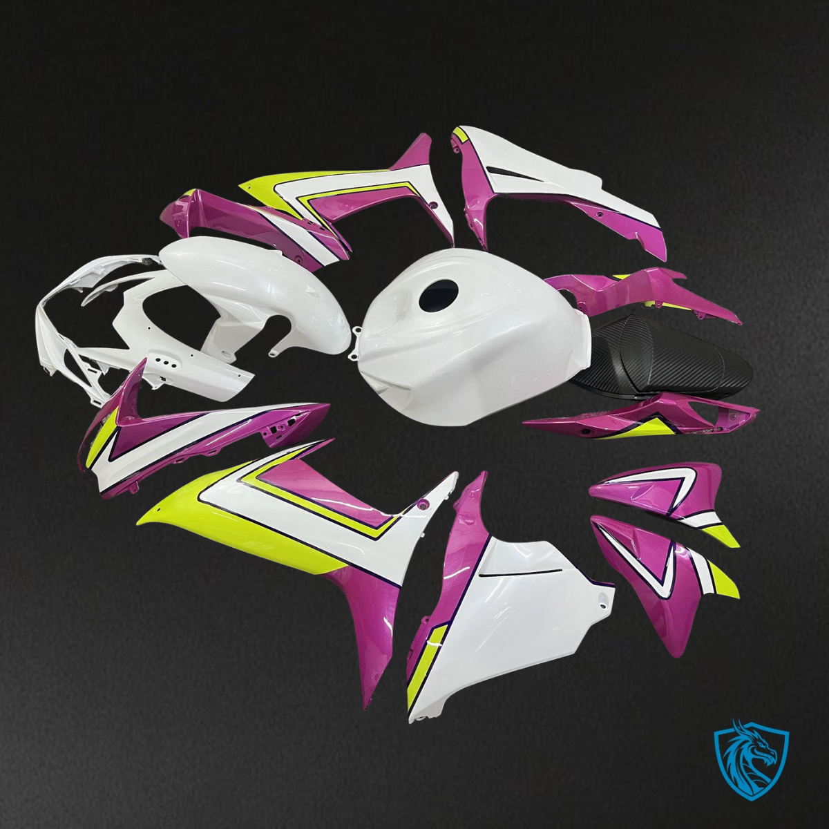 Suzuki GSXR 600-750 (2011-2026) White, Yellow & Pink - MERGEment Motorcycle Fairings Kit