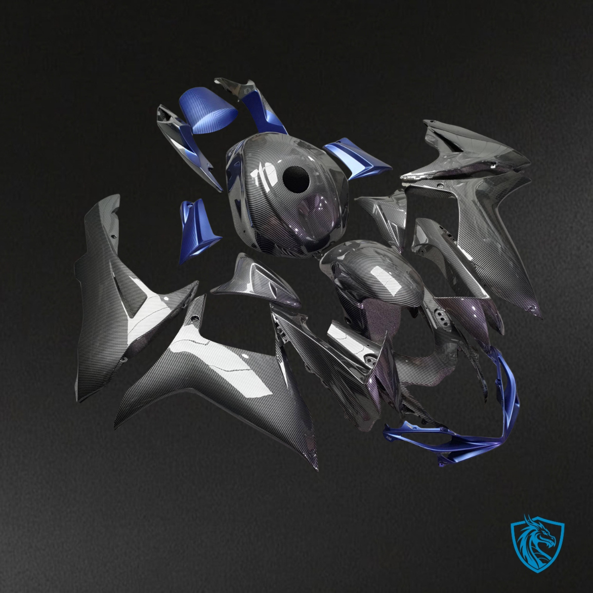Suzuki GSXR 600-750 (2011-2026) Matte Blue & Black - Custom ABS Fairing Kit