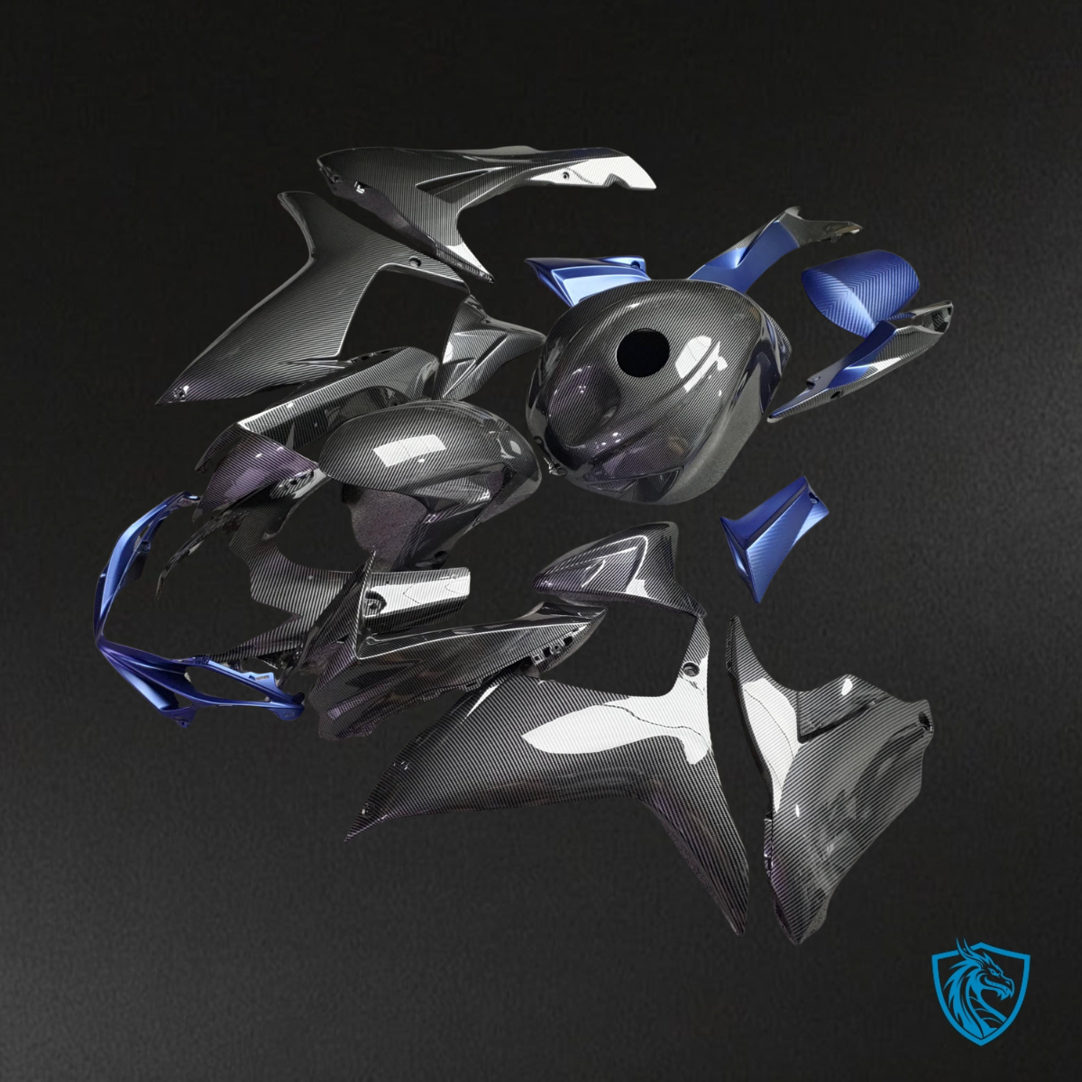 Suzuki GSXR 600-750 (2011-2026) Matte Blue & Black - Custom ABS Fairing Kit