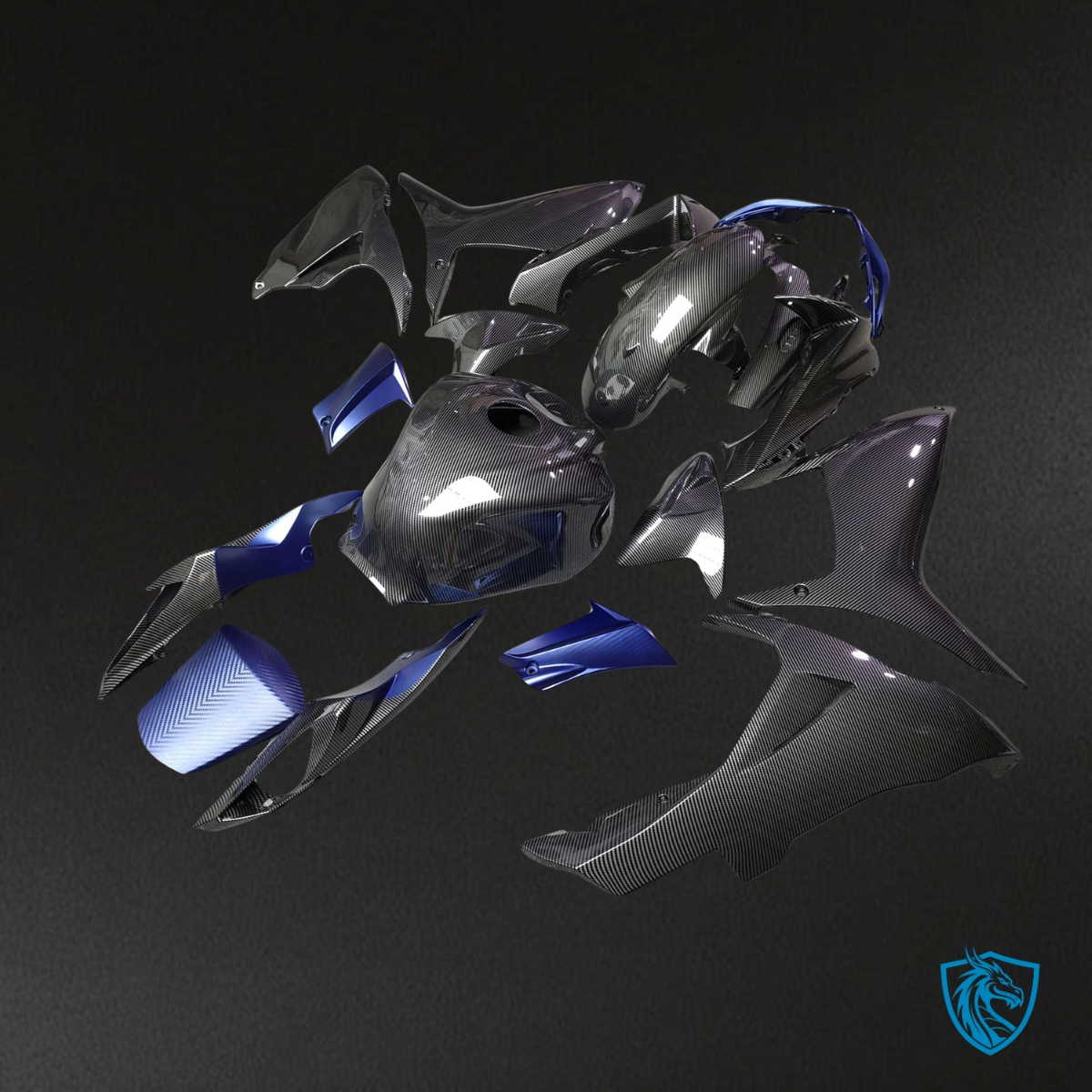 Suzuki GSXR 600-750 (2011-2026) Matte Blue & Black - Custom ABS Fairing Kit
