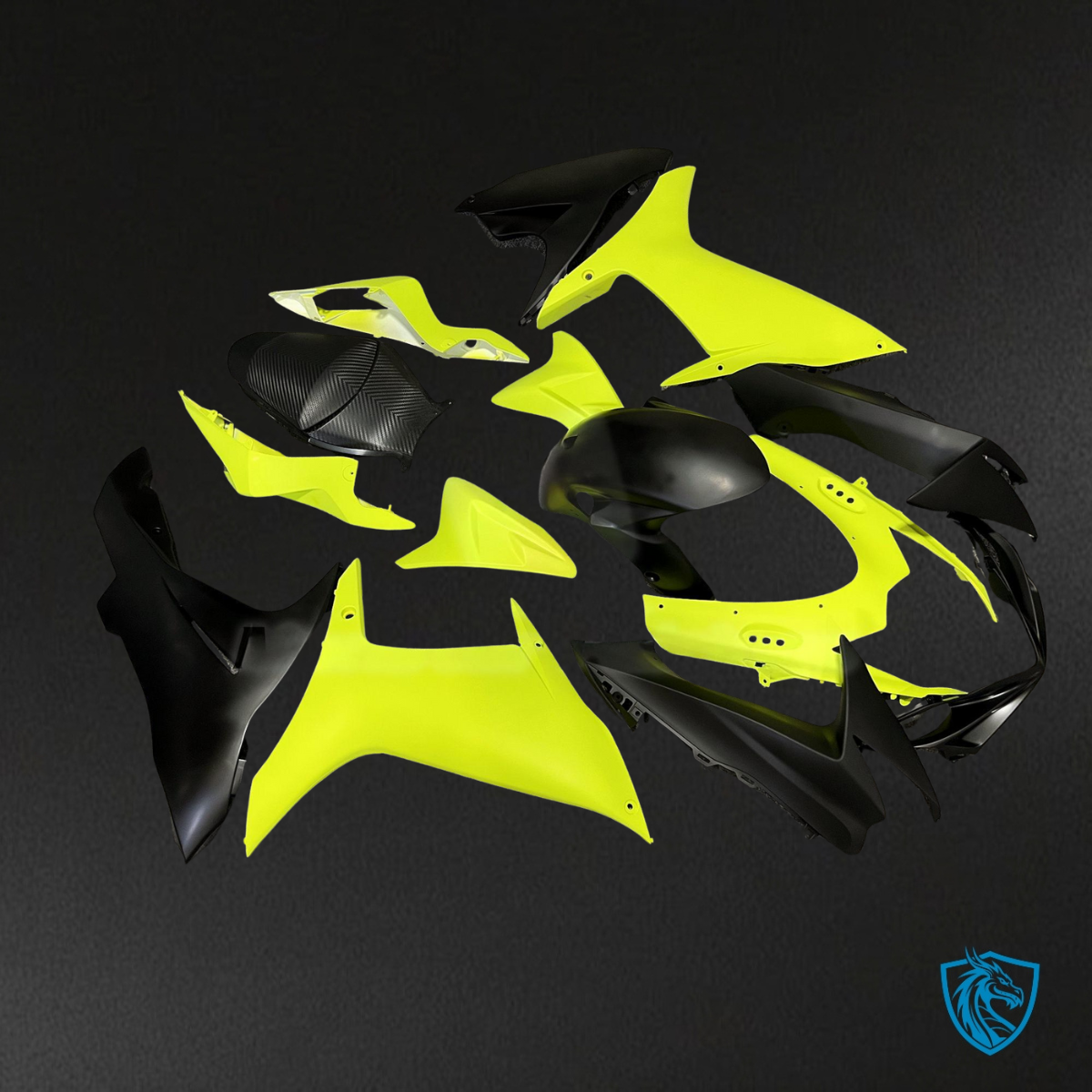 Suzuki GSXR 600-750 (2011-2026) Matte Yellow & Black Fairing Kit | ABS Bodywork