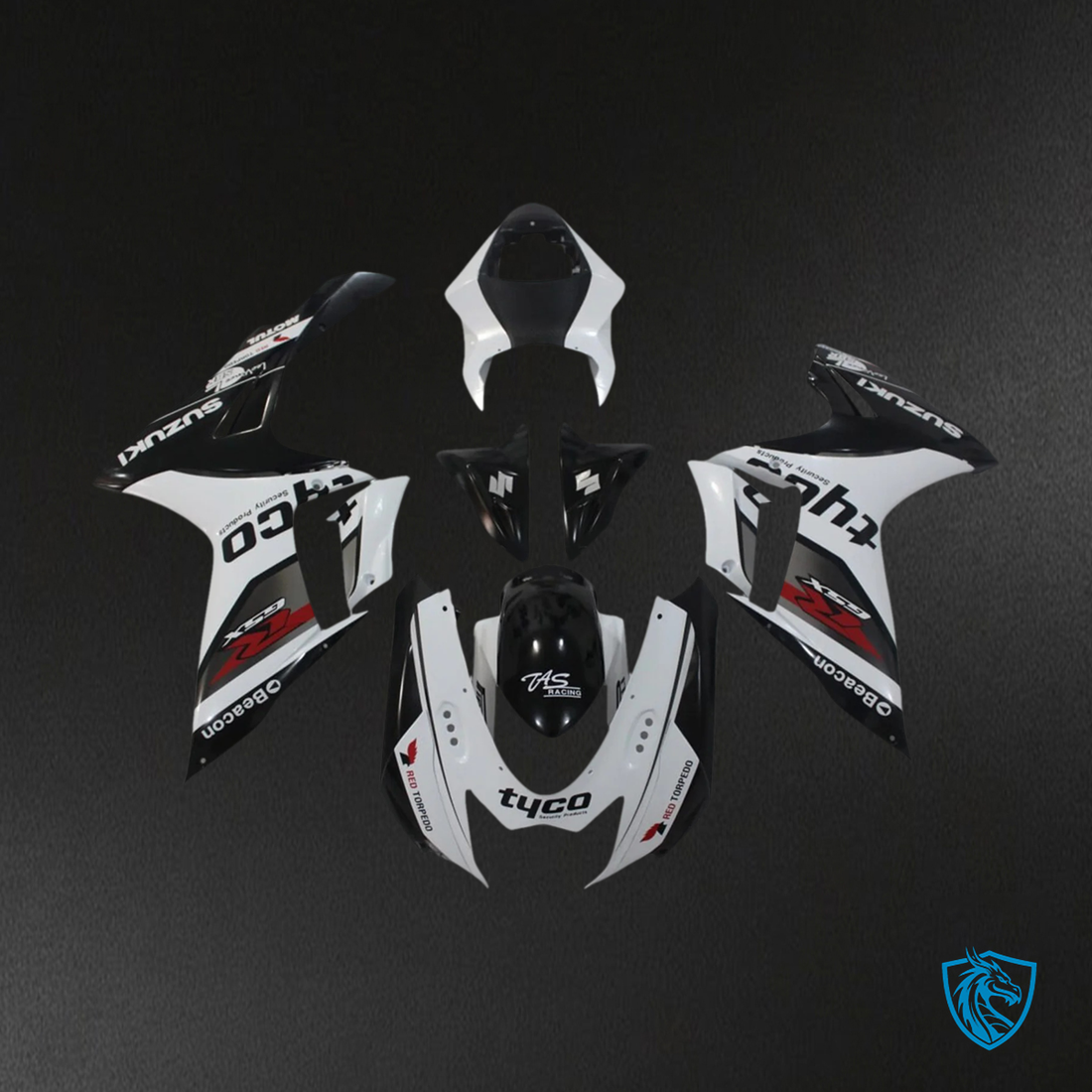Suzuki GSXR 600-750 (2011-2025) Black & White Accents - Fairing Kit