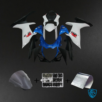 Suzuki GSXR 600-750 (2011-2025) Blue & White Style 2 - Fairing Kit