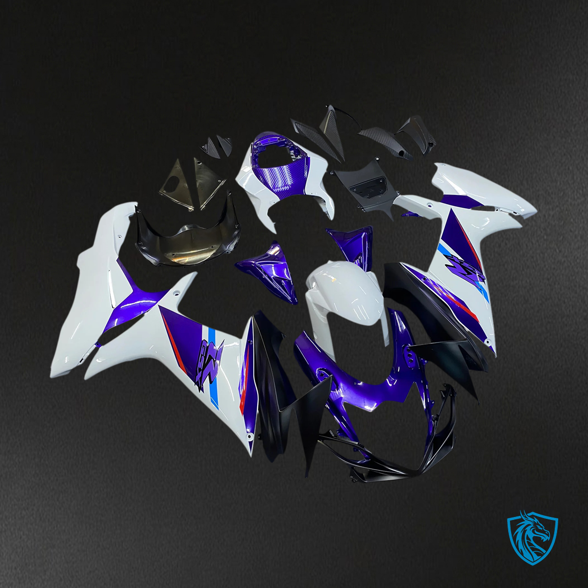 Suzuki GSXR 600-750 (2011-2025) Blue & White Style 3 - Fairing Kit