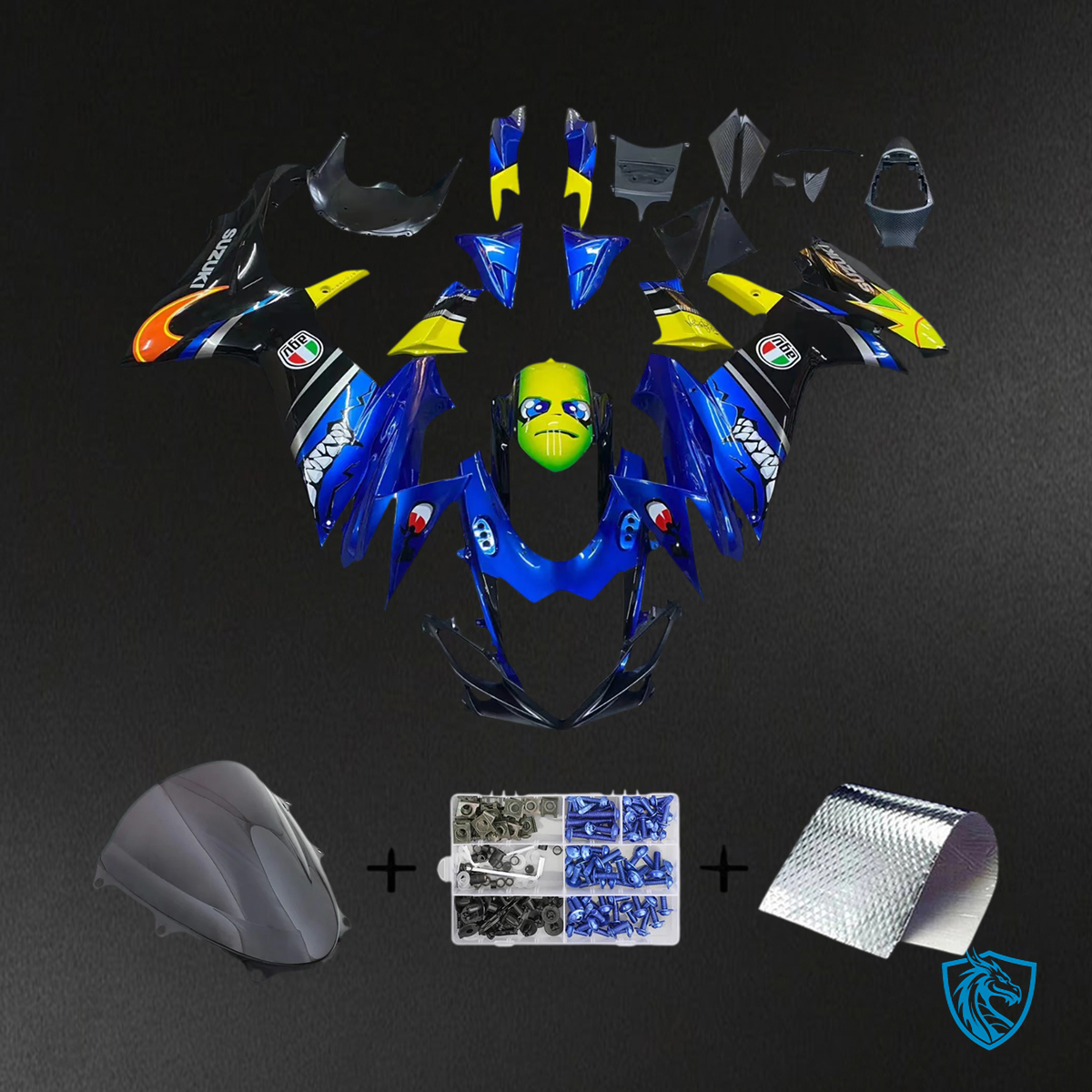 Suzuki GSXR 600-750 (2011-2025) Blue & Yellow Monster - Fairing Kit
