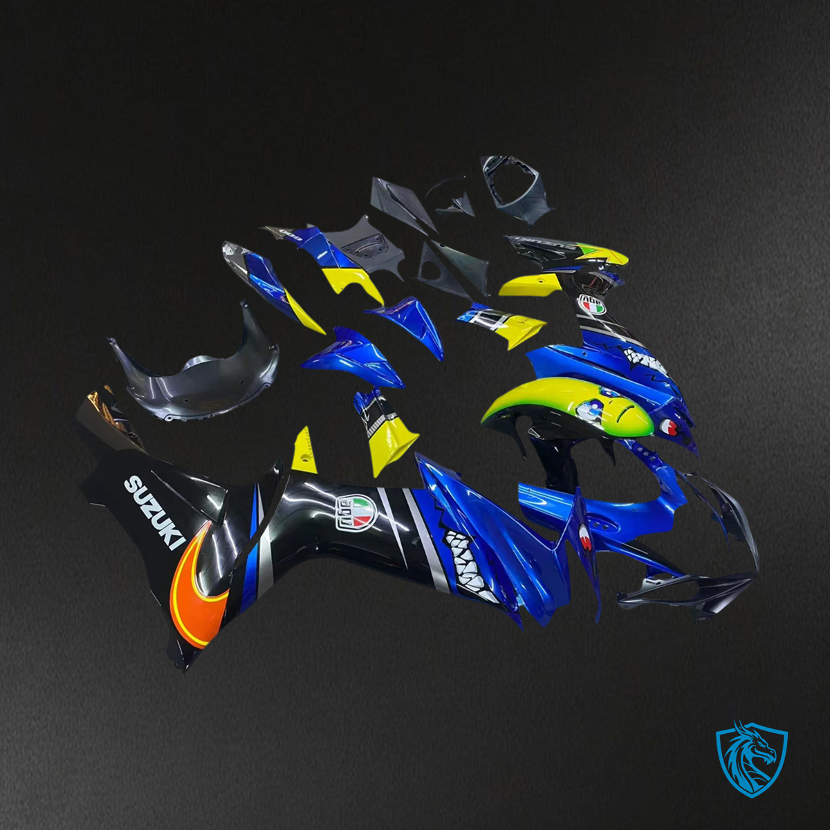Suzuki GSXR 600-750 (2011-2025) Blue & Yellow Monster - Fairing Kit