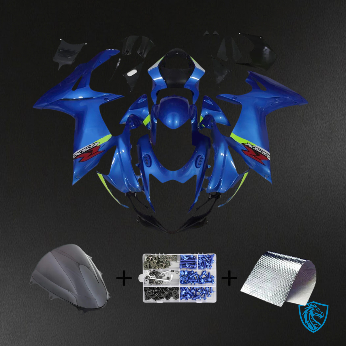 Suzuki GSXR 600-750 (2011-2025) Blue with Neon Yellow Accents - Fairing Kit