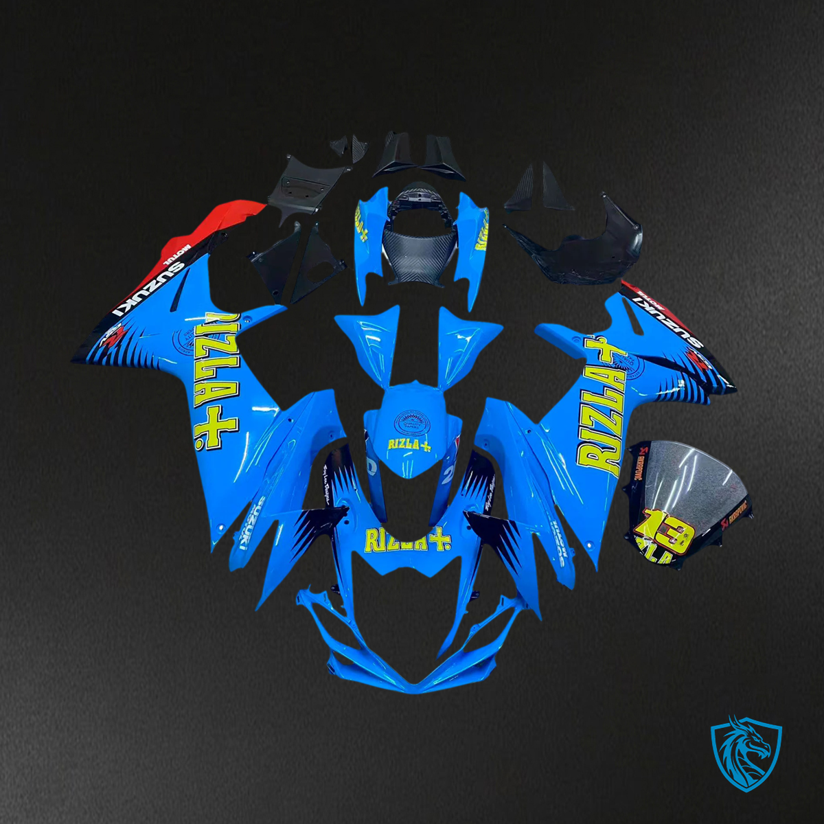 Suzuki GSXR 600-750 (2011-2025) Blue with Yellow Accents - Fairing Kit