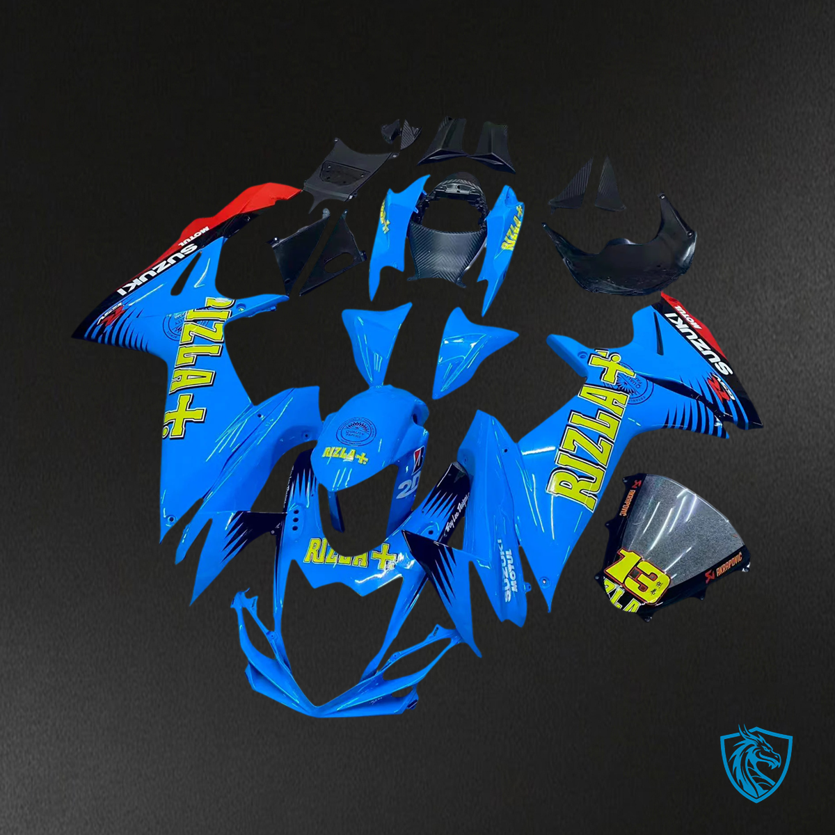 Suzuki GSXR 600-750 (2011-2025) Blue with Yellow Accents - Fairing Kit