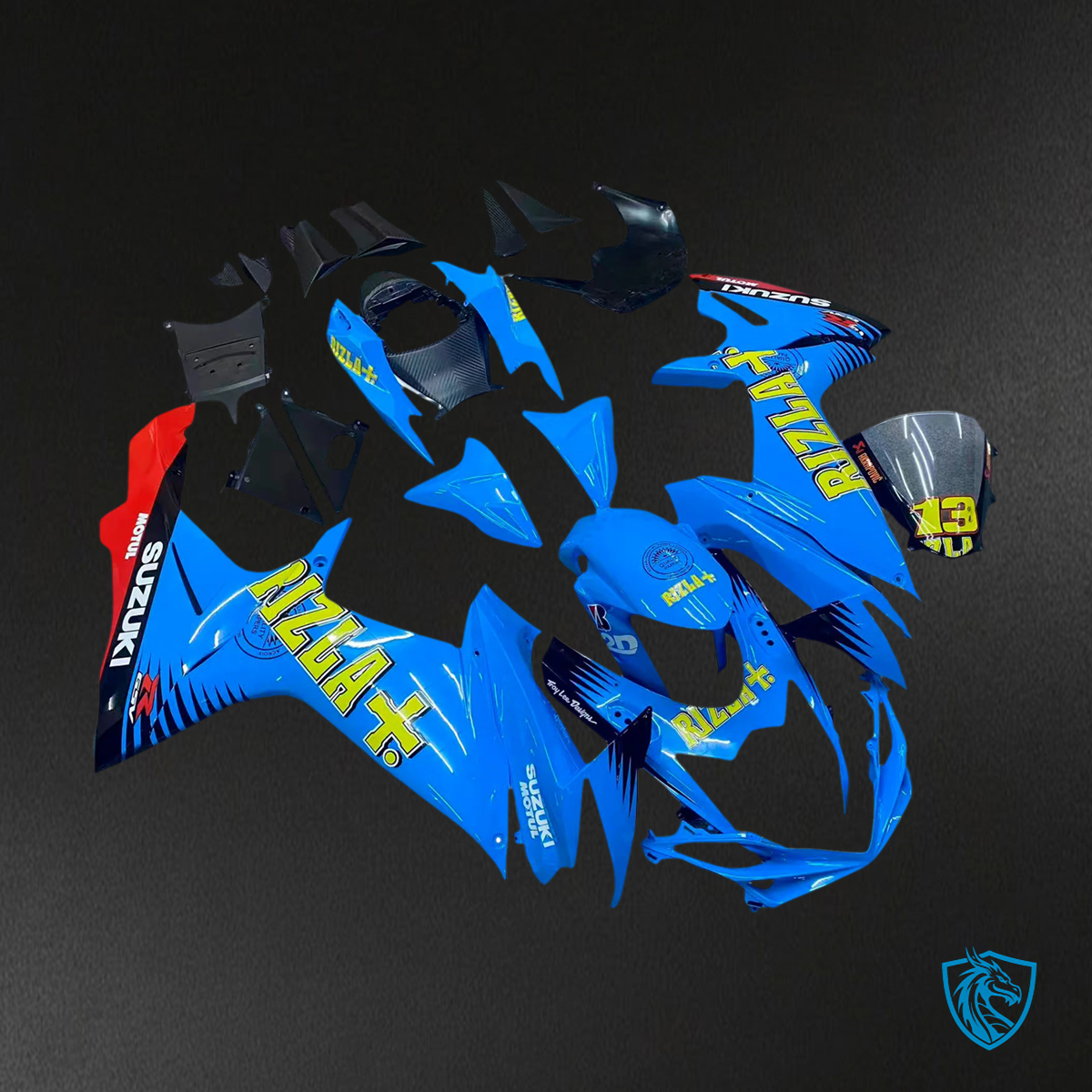Suzuki GSXR 600-750 (2011-2025) Blue with Yellow Accents - Fairing Kit