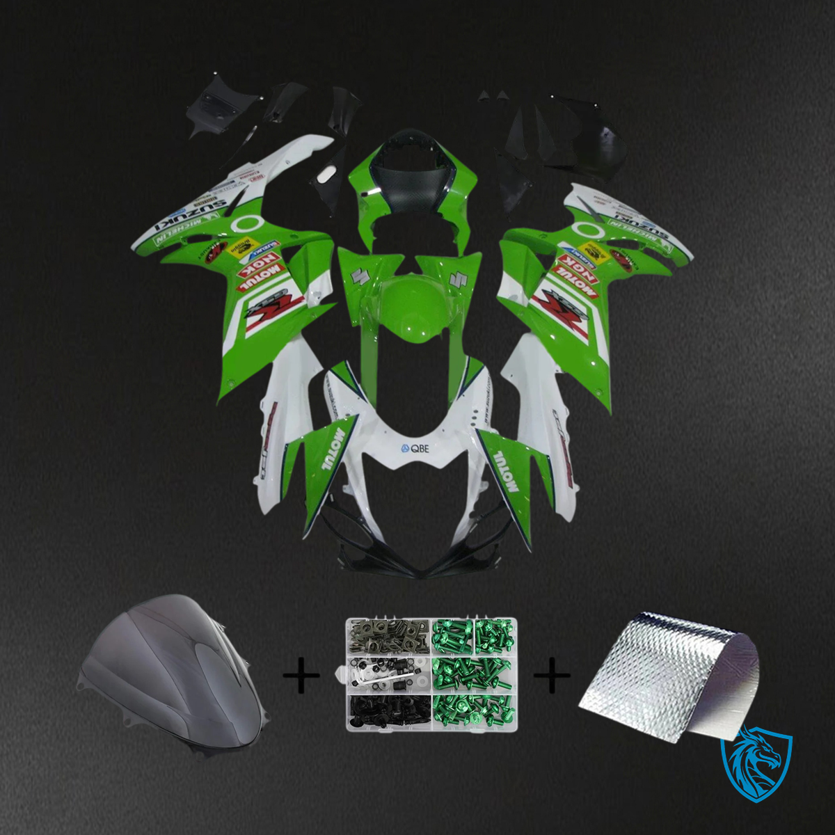 Suzuki GSXR 600-750 (2011-2025) Green & Black Style 1 - Fairing Kit