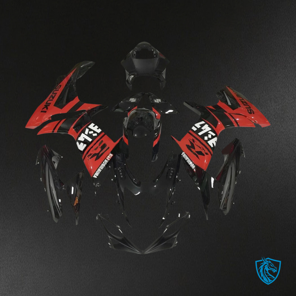 Suzuki GSXR 600-750 (2011-2025) Red & Black Style 2 - Fairing Kit