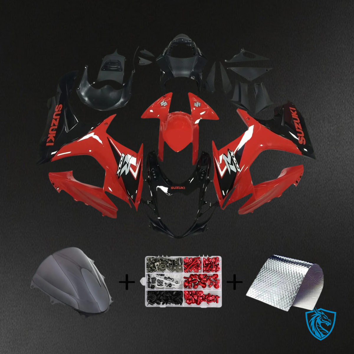 Suzuki GSXR 600-750 (2011-2025) Red & Black Style 3 - Fairing Kit