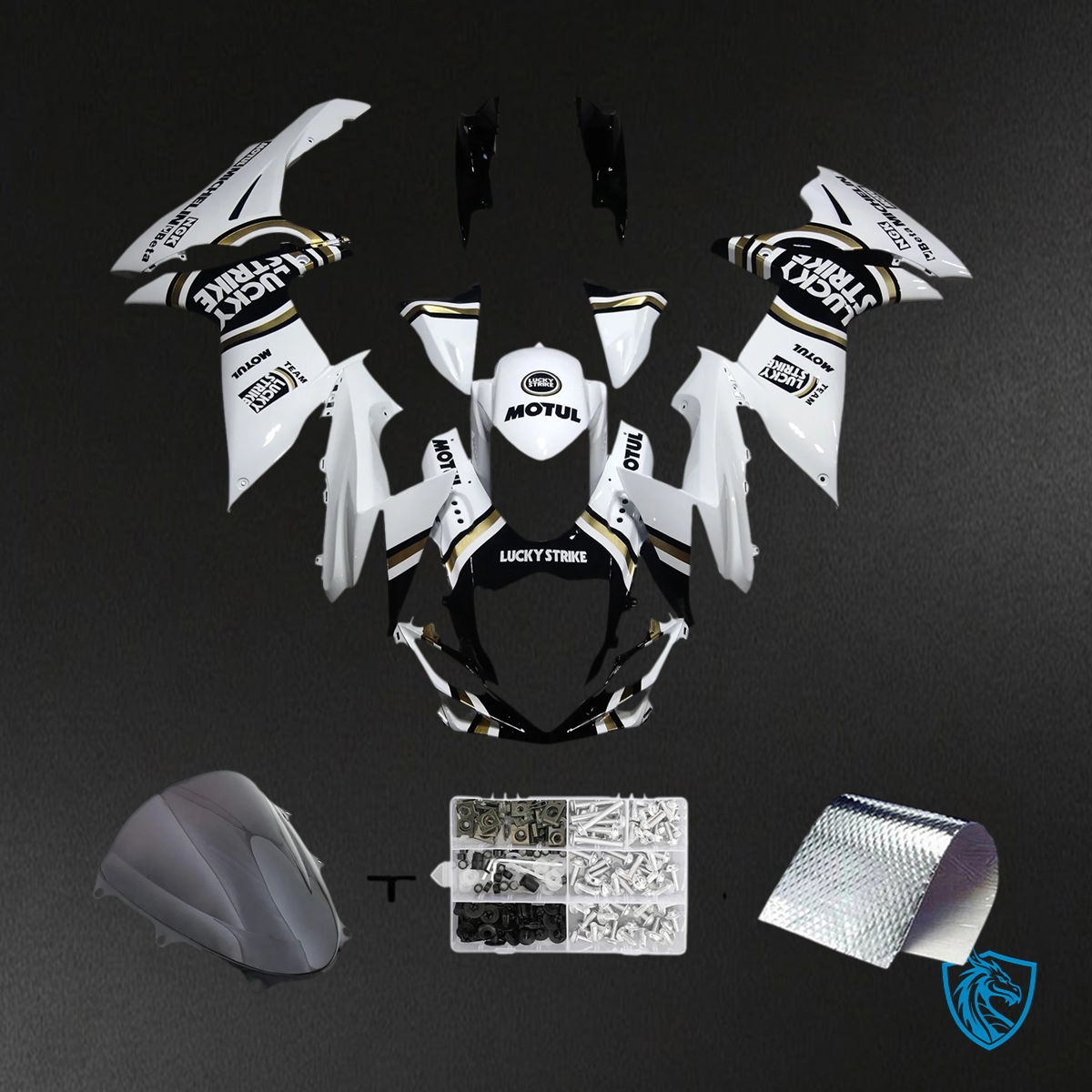 Suzuki GSXR 600-750 (2011-2025) White with Black Accents - Fairing Kit