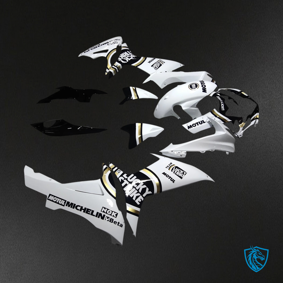 Suzuki GSXR 600-750 (2011-2025) White with Black Accents - Fairing Kit