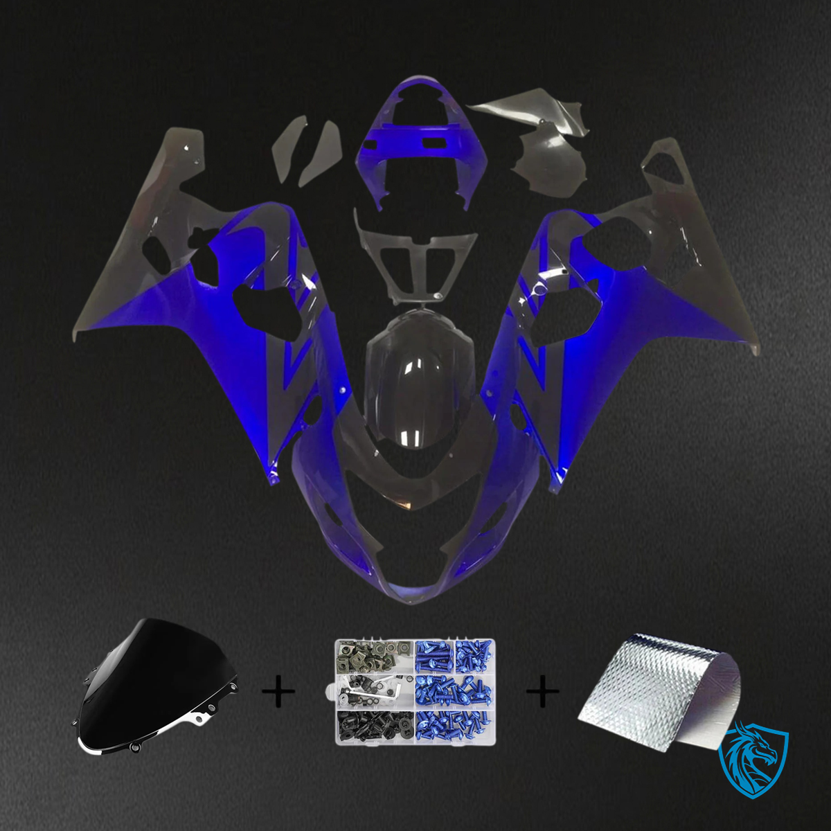 Suzuki GSXR 600-750 (2004-2005) Blue and Black - Fairing Kit